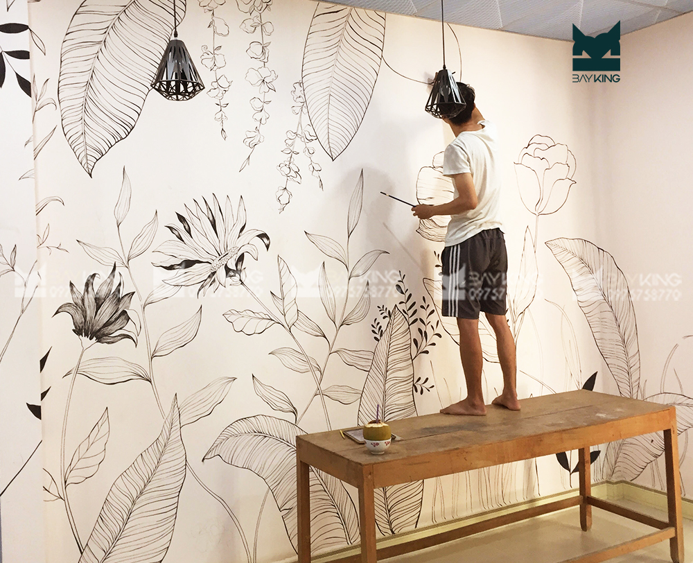 VẼ TRANH TƯỜNG vẽ tranh tường phòng khách Tốt Nhất TPHCM HÀ NỘI