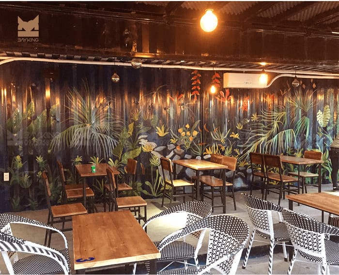 Vẽ tranh tường quán cafe